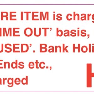 3003 Item Charged on a "Time Out" Basis
