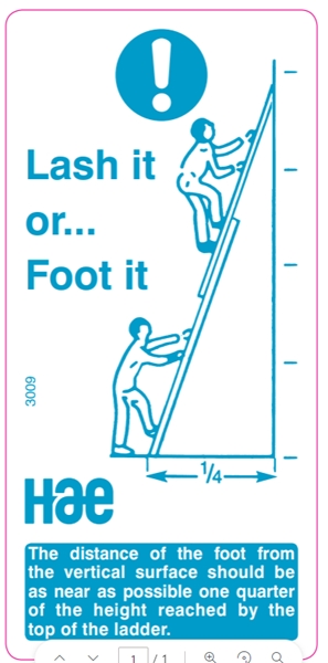 3009 Ladders - safety advice