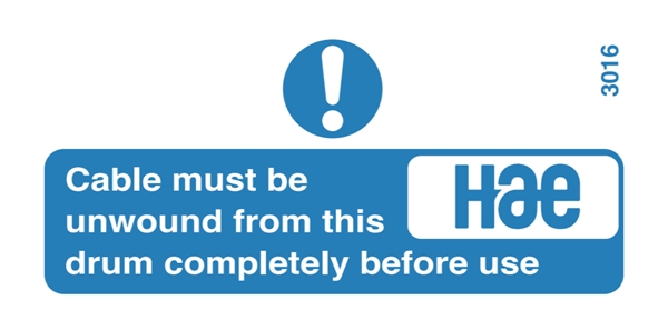 3016 Cable must be unwound before use
