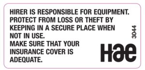 3044 Protect from loss, hirer is responsible