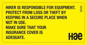3045 Protect from loss, hirer is responsible
