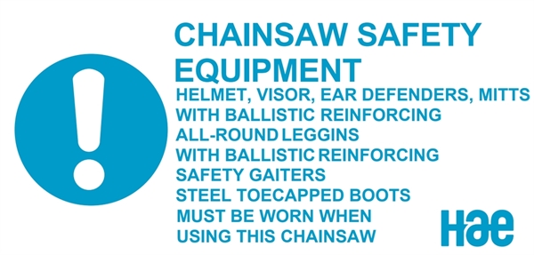 3066 Chainsaw safety equipment must be worn