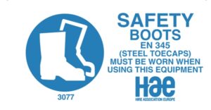 3077 Safety boots must be worn