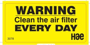 3078 Clean air filter daily