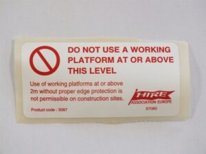 3087 Working platform not permitted over 2 metres
