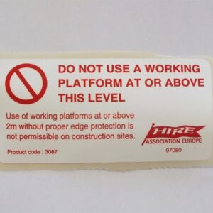3087 Working platform not permitted over 2 metres