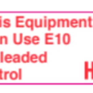 3107 This Equipment can use E10 Unleaded Petrol