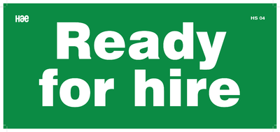 HS04 Ready for hire sign