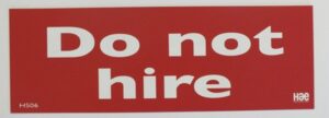 HS06 Do Not Hire Sign