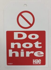 HS07 Do not hire tags