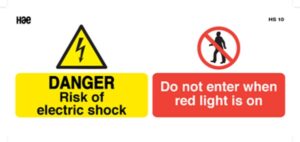 HS10 Risk of electric shock sign