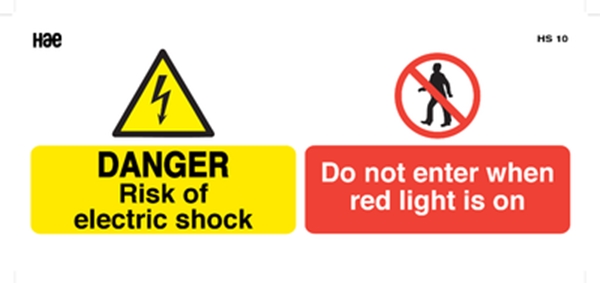 HS10 Risk of electric shock sign