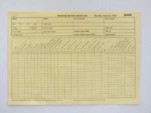 RC01 Electric service record cards