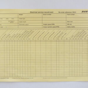 RC01 Electric service record cards