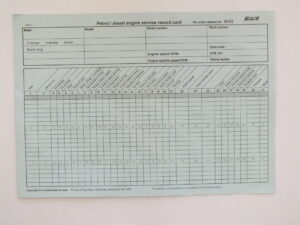 RC03 Petrol/diesel service record cards - (Mechanical)