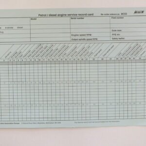 RC03 Petrol/diesel service record cards - (Mechanical)