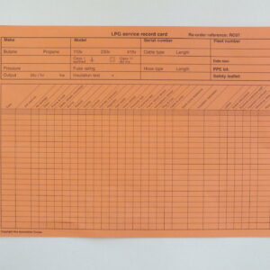 RC07 LPG equipment service record cards