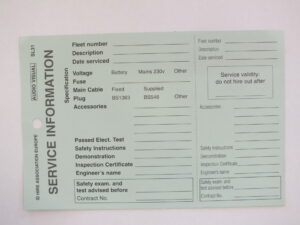 SL31 Audio Visual Servicing Tags