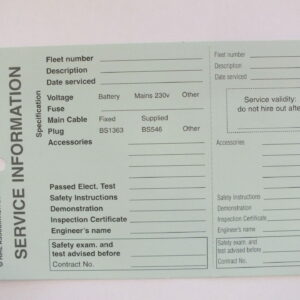 SL31 Audio Visual Servicing Tags