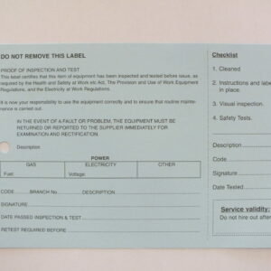 SL41 Catering and Leisure Servicing Tags