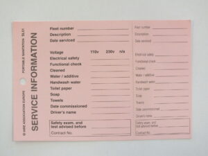 SL51 Portable Sanitation Servicing Tags