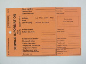 SL71 LPG Servicing Tags