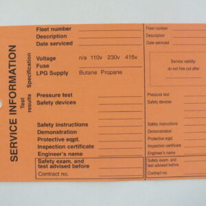 SL71 LPG Servicing Tags