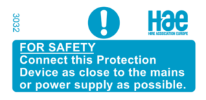 3032 Protection device - connect close to mains