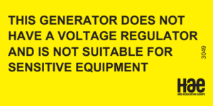 3049 Generator has no regulator